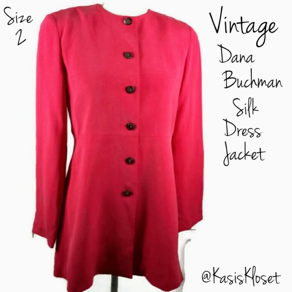 Dana Buchman Vintage Silk Jacket Size 2 Pink - Picture 1 of 15
